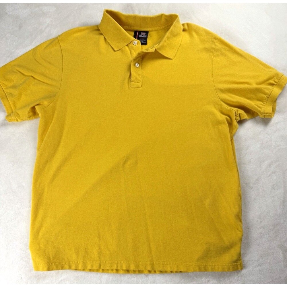 Vtg Polo Jeans Co Ralph Lauren Yellow Polo Shirt Mens Large 90s Streetwear USA